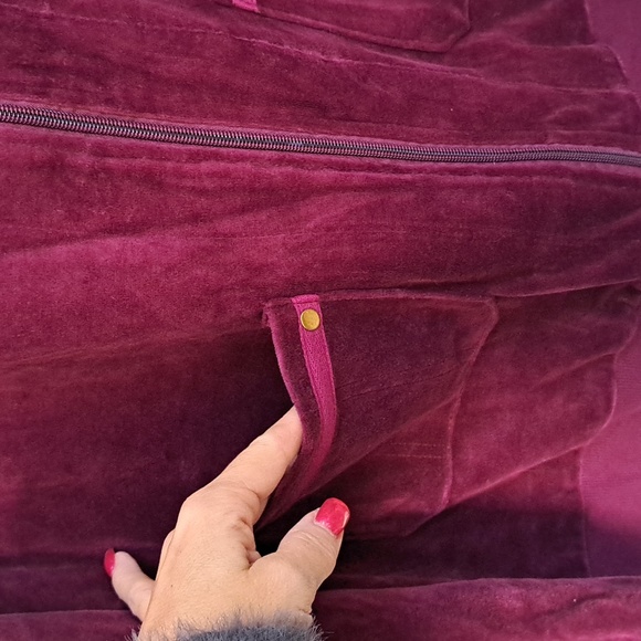 ANTHONY Bergandy Velvet Gold Zip-Up Front Pockets Jacket. Size 2X NWT - Picture 5 of 10